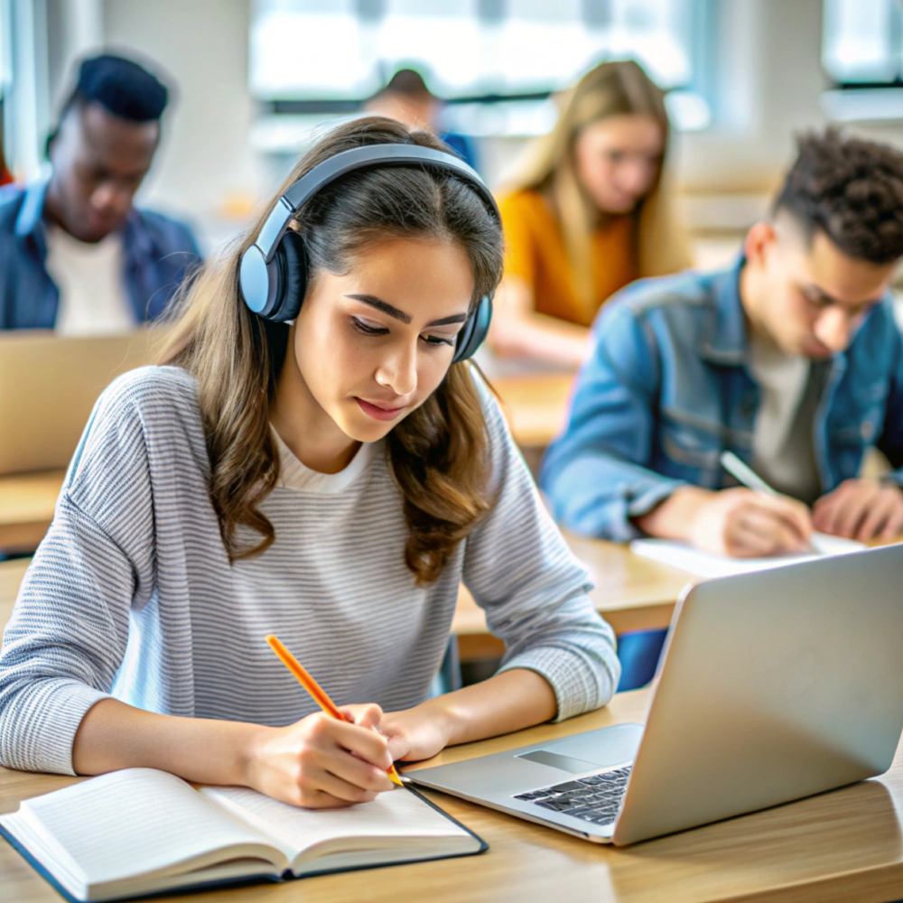 Students attend language classes through the business categories platform to develop their skills.