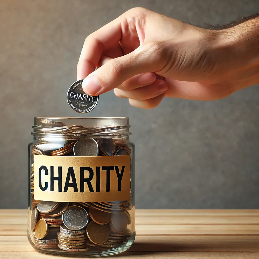 Charity services are featured in the list of business categories.